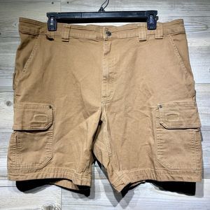 Duluth Trading Men’s 44x8 Brown Flex Fire Hose Shorts Cargo Utility Relaxed Fit